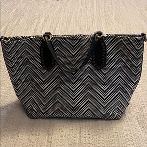 Michael Kors Black and White Chevron Tote Bag